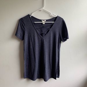 Navy Blue Split Side shirt